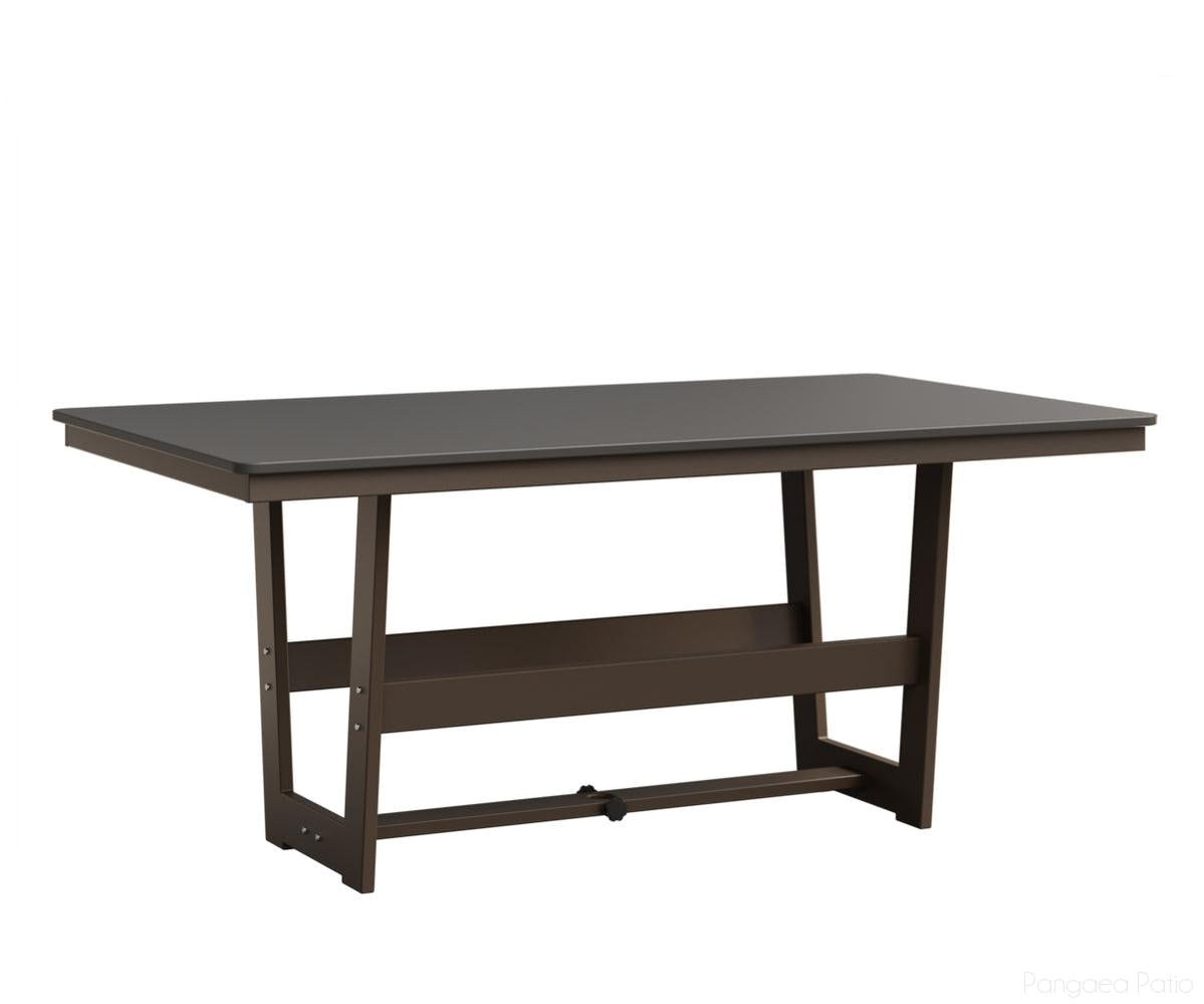 BGHHFMT4070DSTCL-Berlin Gardens-Hudson 40"x70" Rectangular Table - Hammered Top - Dining Height-Stainless BG-MGP Clay-Pangaea Patio