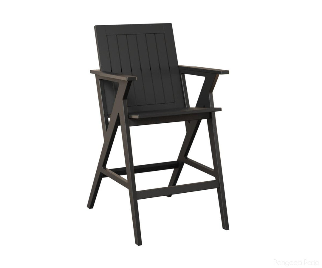 BGKBAC2544MGB-Berlin Gardens-Kinsley Bar Arm Chair-MGP Matte Black-Pangaea Patio