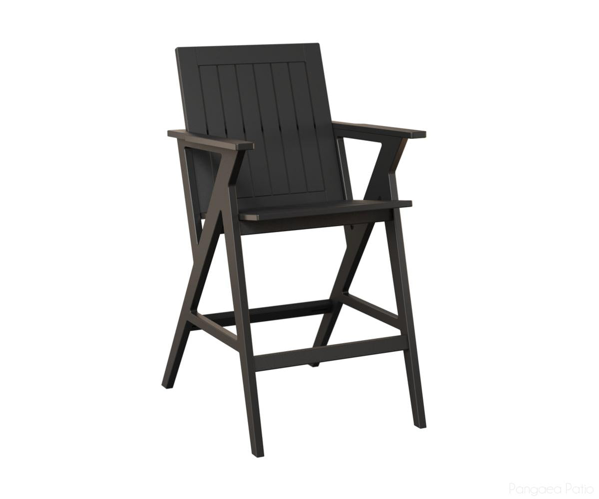 BGKBAC2544MGB-Berlin Gardens-Kinsley Bar Arm Chair-MGP Matte Black-Pangaea Patio