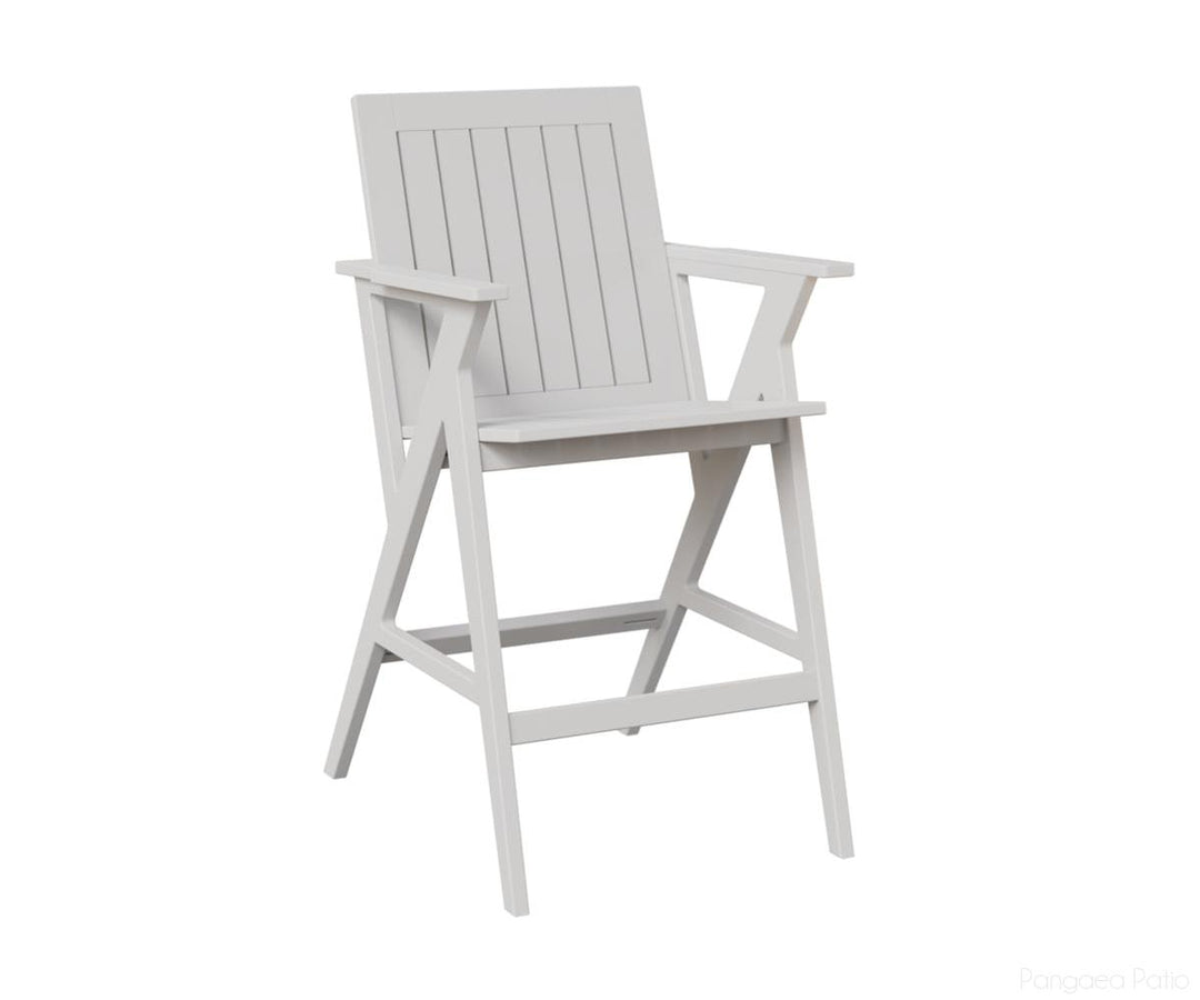 BGKBAC2544MGW-Berlin Gardens-Kinsley Bar Arm Chair-MGP Matte White-Pangaea Patio