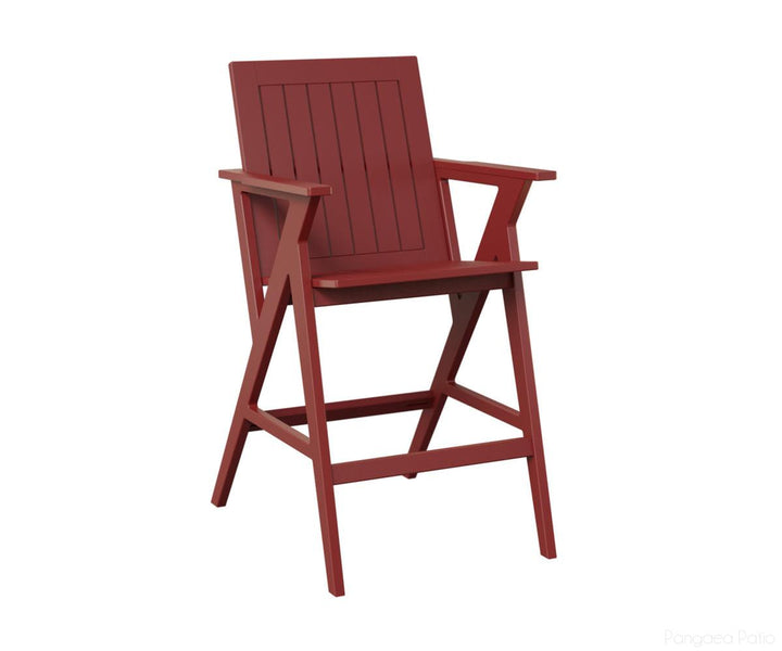 BGKBAC2544MGR-Berlin Gardens-Kinsley Bar Arm Chair-MGP Red-Pangaea Patio