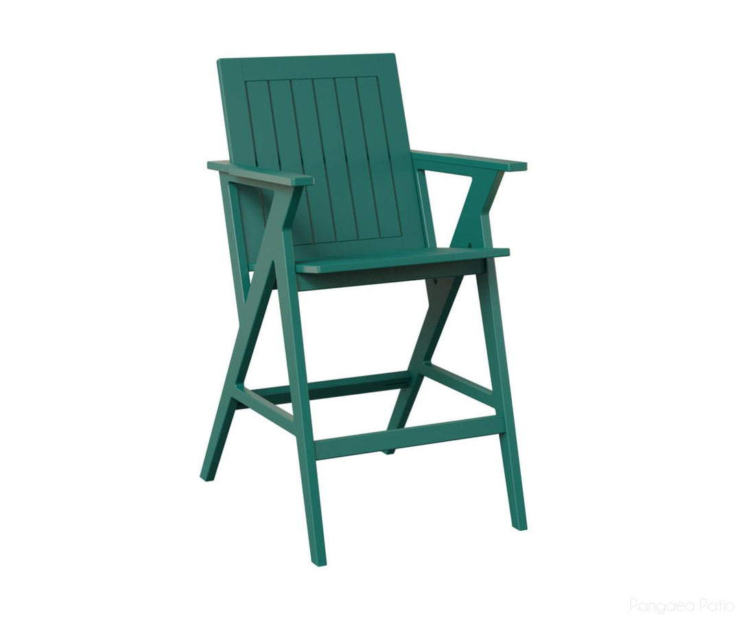 BGKBAC2544MGT-Berlin Gardens-Kinsley Bar Arm Chair-MGP Teal-Pangaea Patio