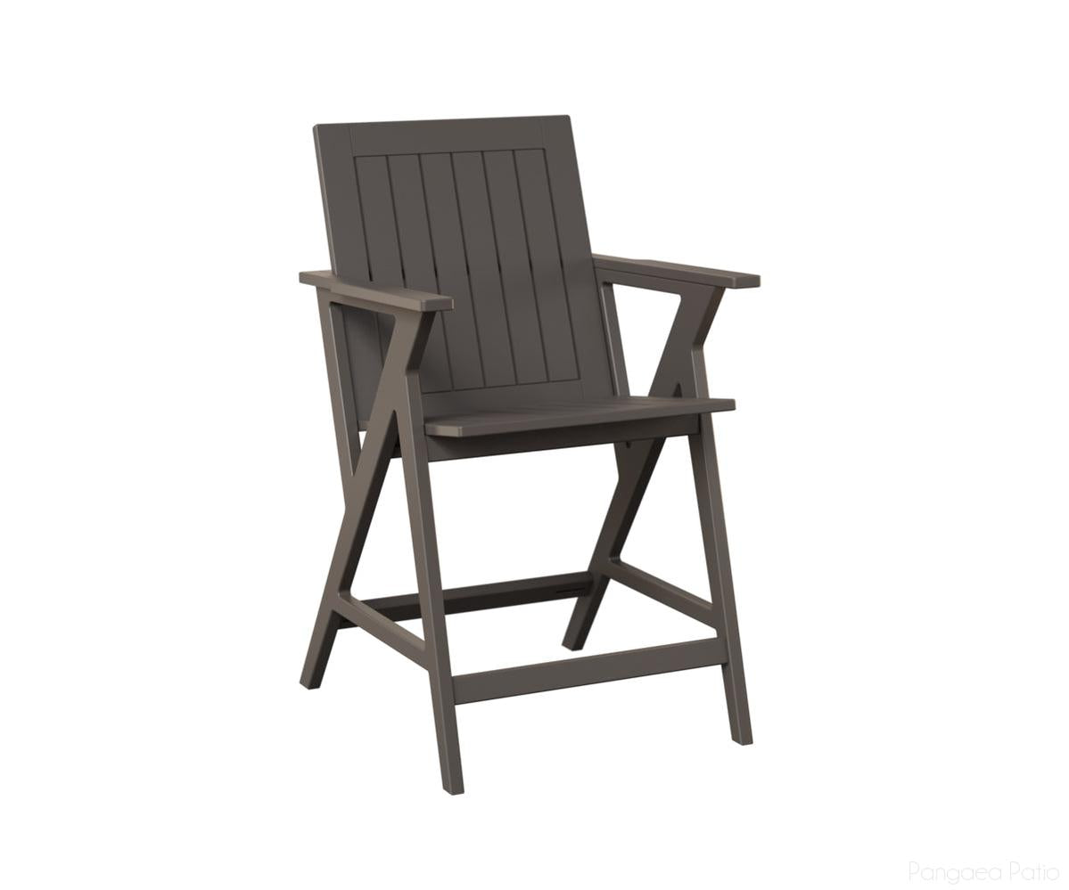 BGKCAC2541MGG-Berlin Gardens-Kinsley Counter Arm Chair-MGP Graphite-Pangaea Patio
