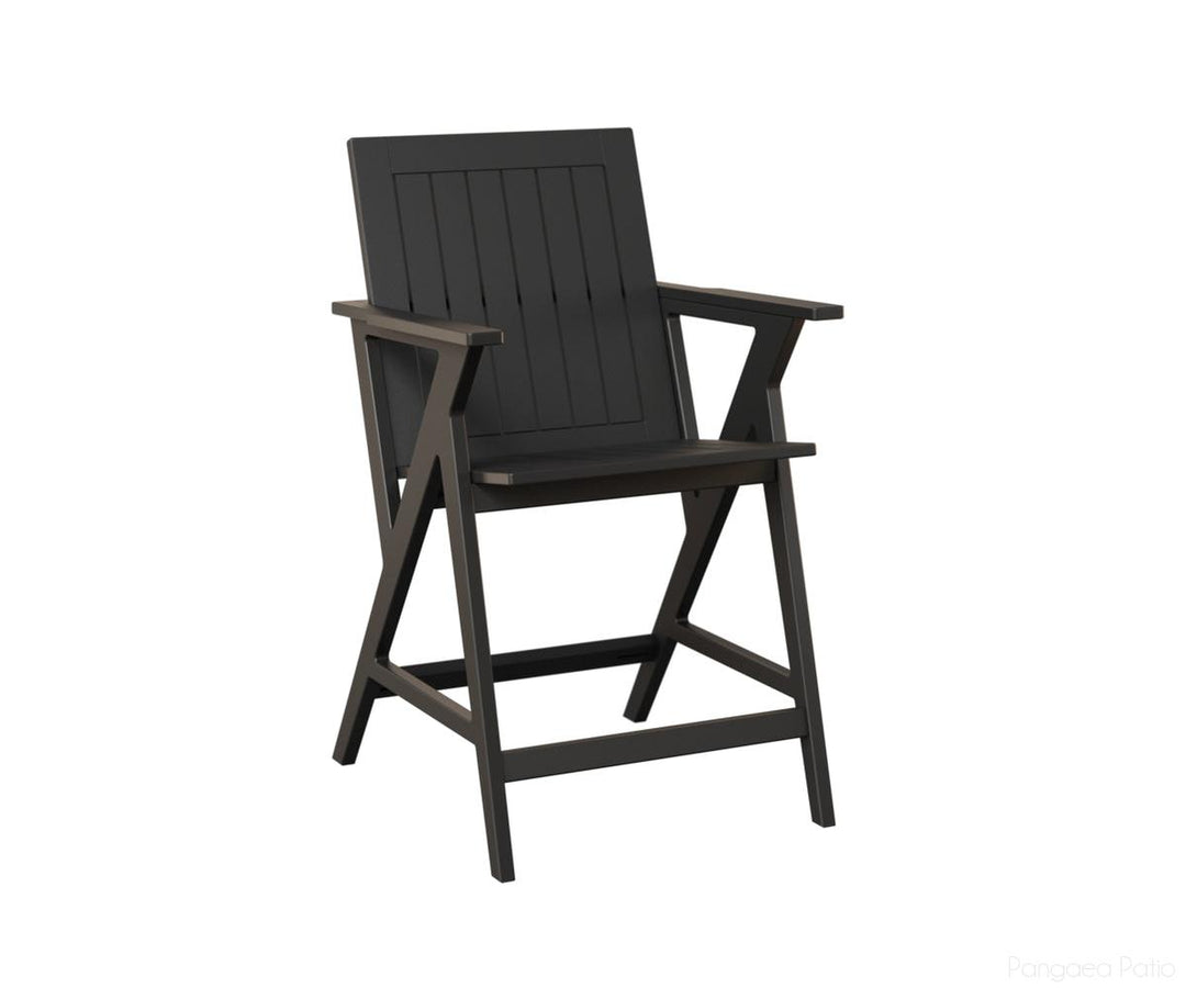 BGKCAC2541MGB-Berlin Gardens-Kinsley Counter Arm Chair-MGP Matte Black-Pangaea Patio