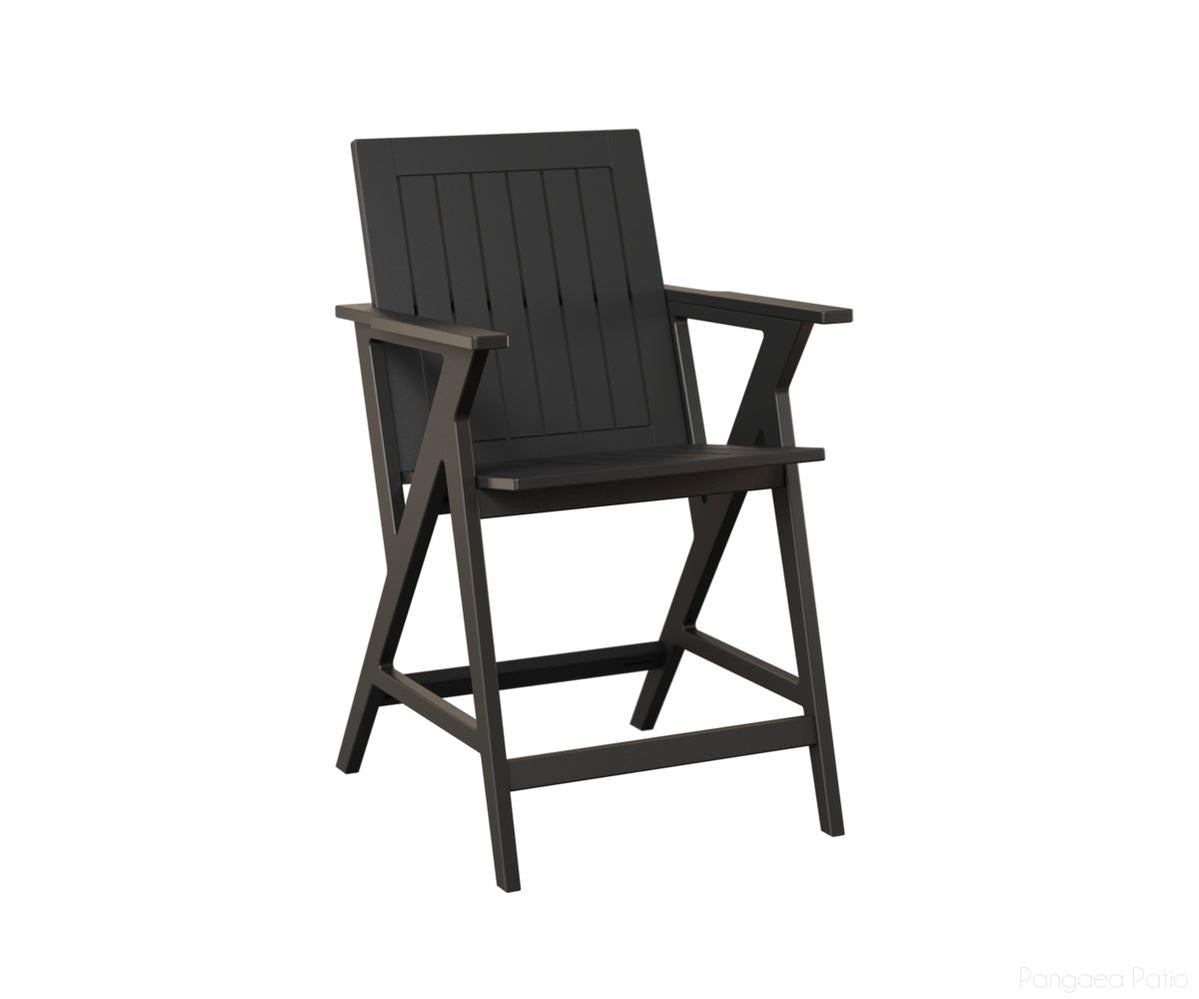 BGKCAC2541MGB-Berlin Gardens-Kinsley Counter Arm Chair-MGP Matte Black-Pangaea Patio