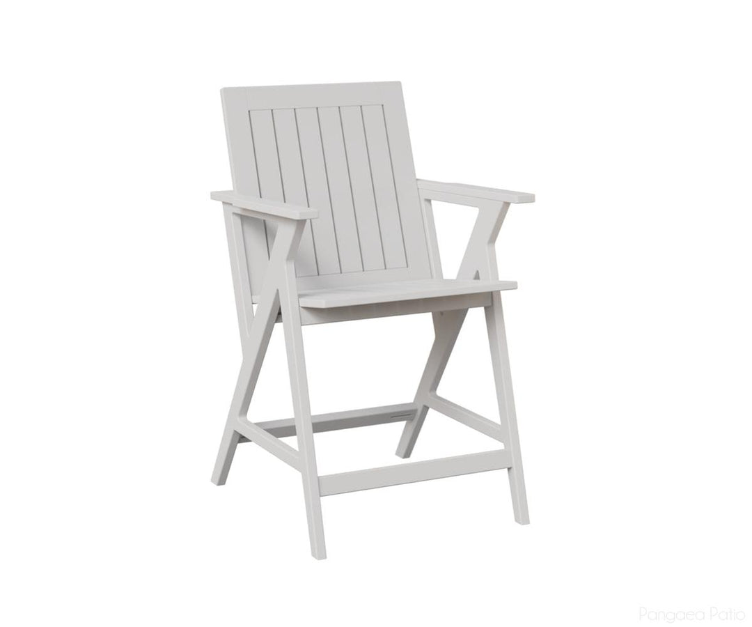 BGKCAC2541MGW-Berlin Gardens-Kinsley Counter Arm Chair-MGP Matte White-Pangaea Patio