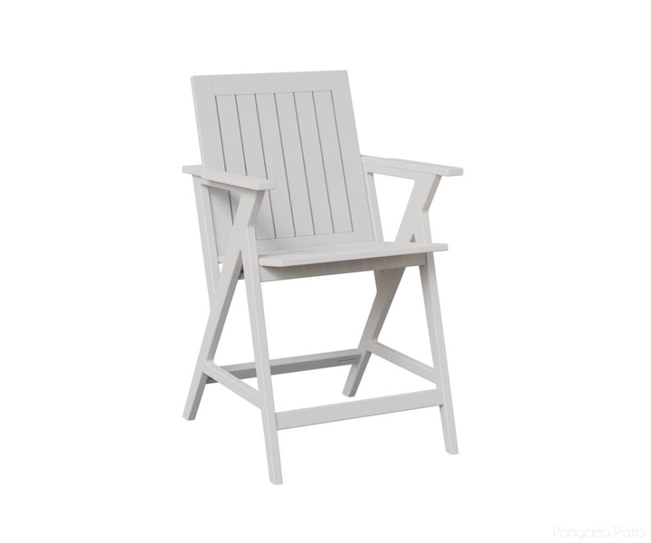 BGKCAC2541MGW-Berlin Gardens-Kinsley Counter Arm Chair-MGP Matte White-Pangaea Patio