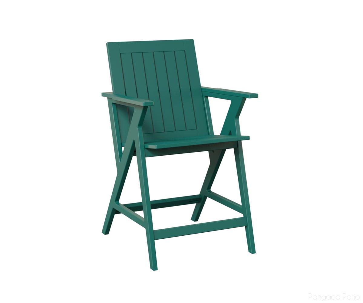 BGKCAC2541MGT-Berlin Gardens-Kinsley Counter Arm Chair-MGP Teal-Pangaea Patio