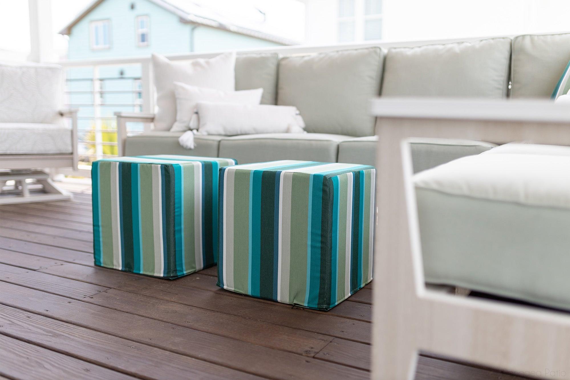 '-Berlin Gardens-Lily Hive Square Pouf-Pangaea Patio