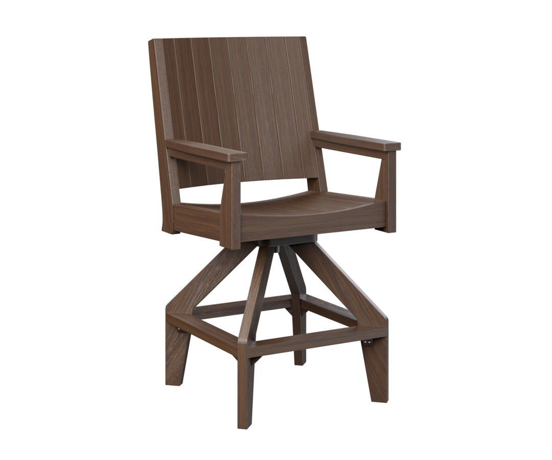 BGMHCSB2647BW-Berlin Gardens-Mayhew Chat Swivel Bar Chair-Pangaea Patio