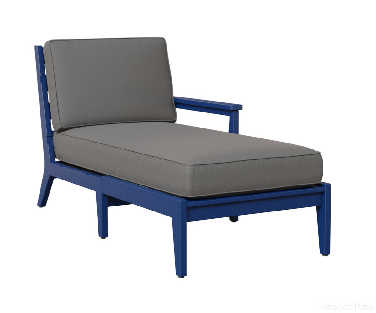 BGMHLCL3063PB-Berlin Gardens-Mayhew Left Arm Chaise Lounge-Pacific Blue BG-Pangaea Patio