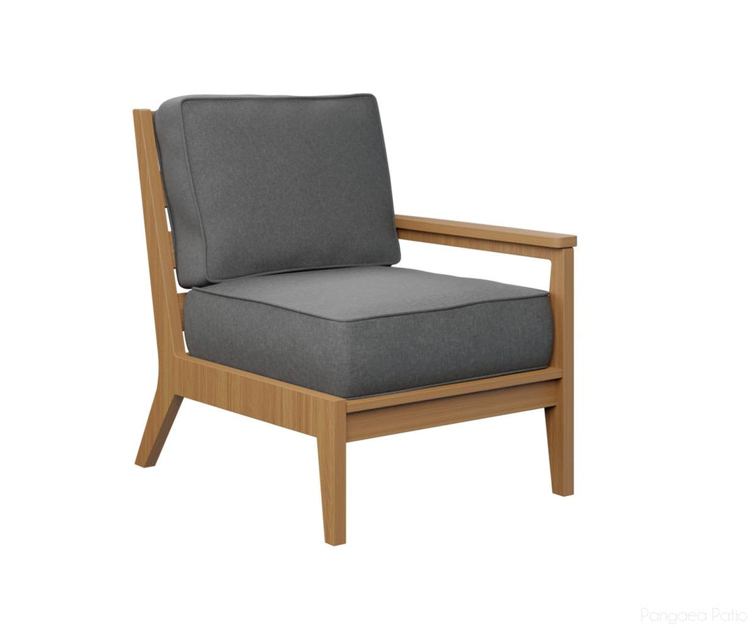 BGMHLSC2734NT-Berlin Gardens-Mayhew Left Arm Club Chair-Natural Teak BG-Pangaea Patio