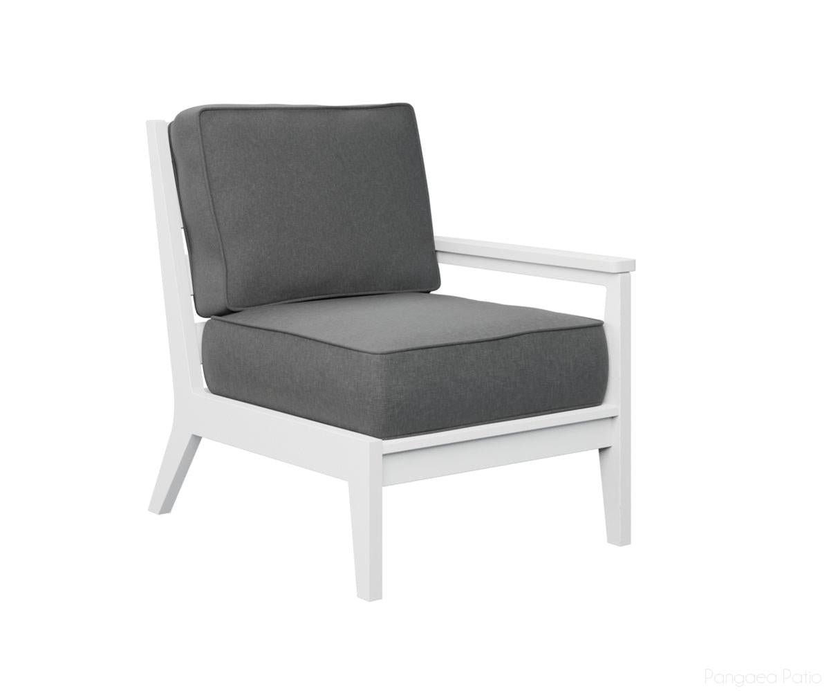 BGMHLSC2734W-Berlin Gardens-Mayhew Left Arm Club Chair-White BG-Pangaea Patio