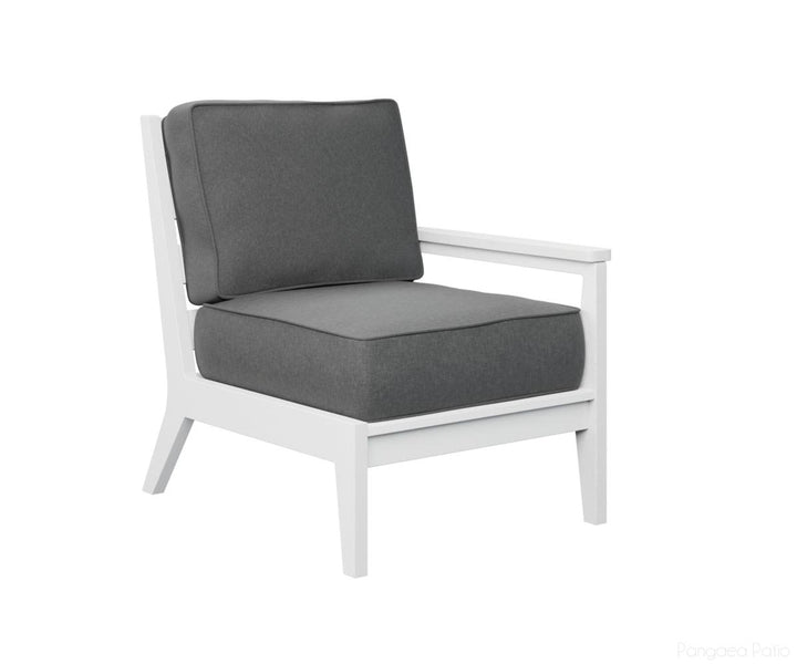 BGMHLSC2734W-Berlin Gardens-Mayhew Left Arm Club Chair-White BG-Pangaea Patio