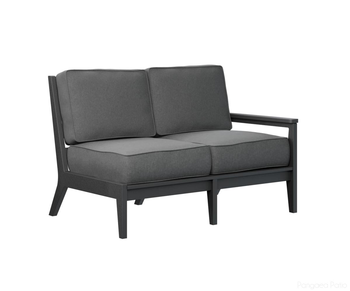 BGMHLSL5134B-Berlin Gardens-Mayhew Left Arm Loveseat-Black BG-Pangaea Patio
