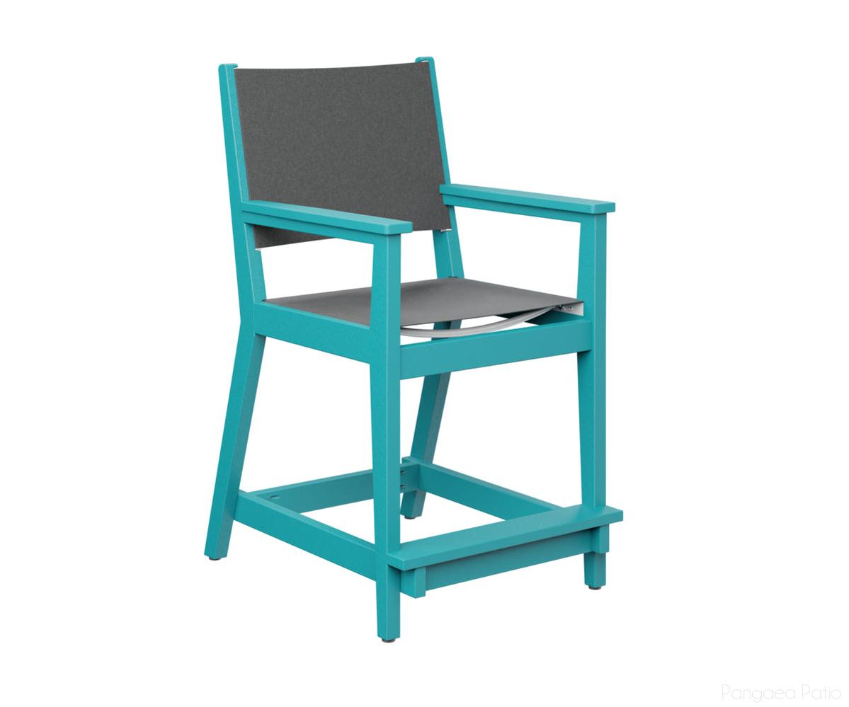 BGMHSCC2241AB-Berlin Gardens-Mayhew Sling Counter Arm Chair-Aruba Blue BG-Pangaea Patio