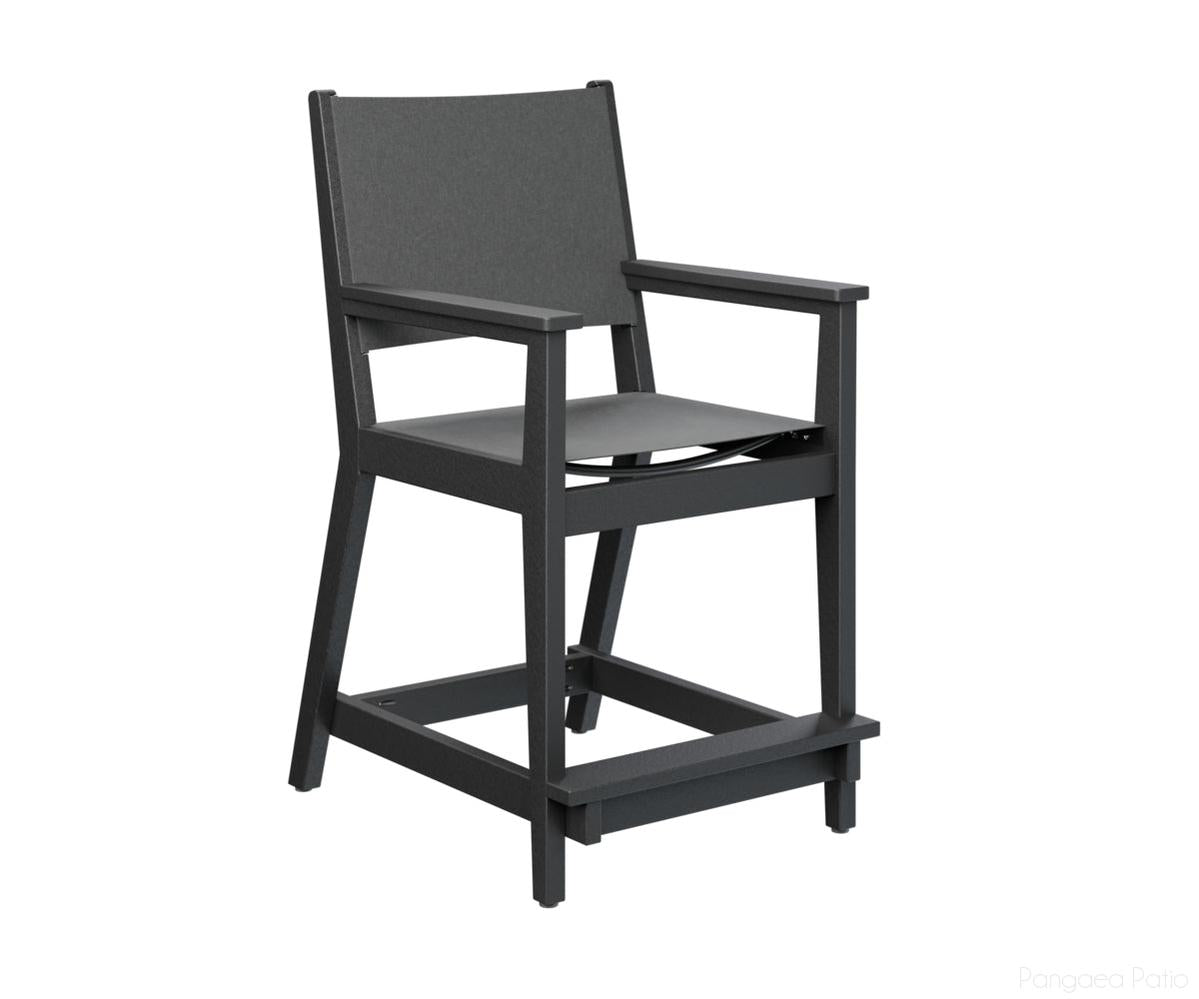 BGMHSCC2241B-Berlin Gardens-Mayhew Sling Counter Arm Chair-Black BG-Pangaea Patio