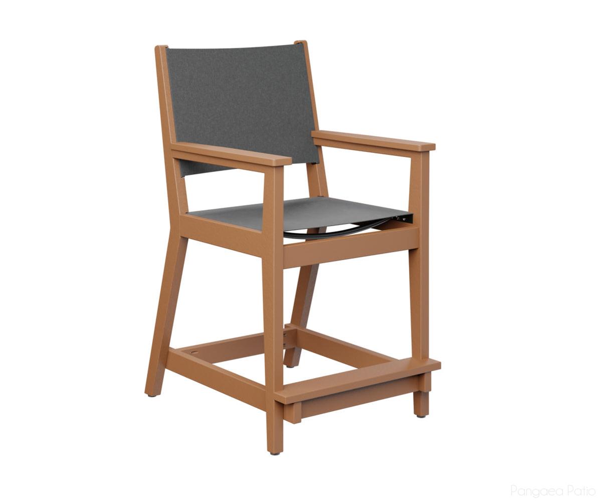 BGMHSCC2241C-Berlin Gardens-Mayhew Sling Counter Arm Chair-Cedar BG-Pangaea Patio