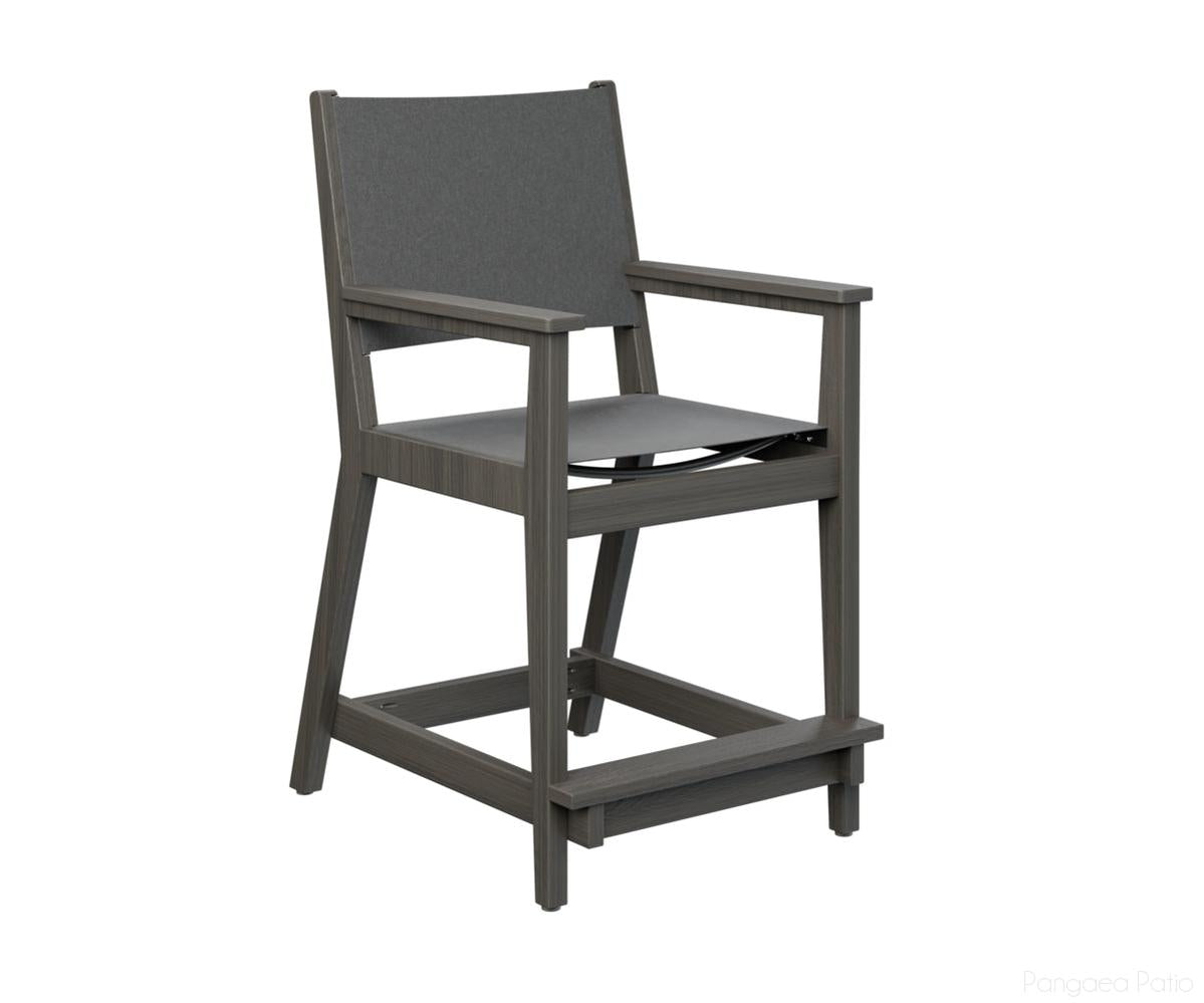 BGMHSCC2241CG-Berlin Gardens-Mayhew Sling Counter Arm Chair-Coastal Gray BG-Pangaea Patio