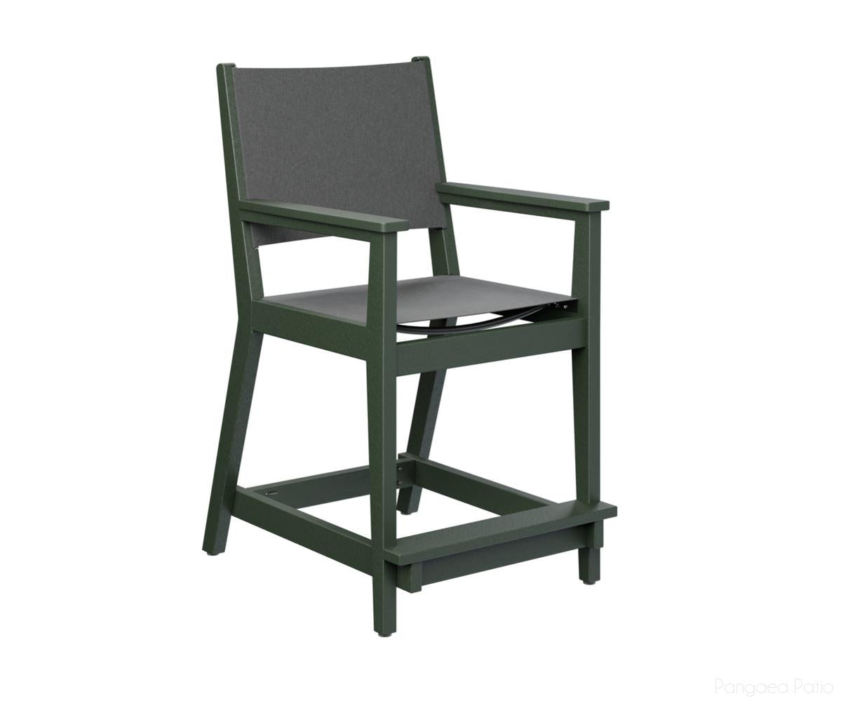 BGMHSCC2241G-Berlin Gardens-Mayhew Sling Counter Arm Chair-Green BG-Pangaea Patio