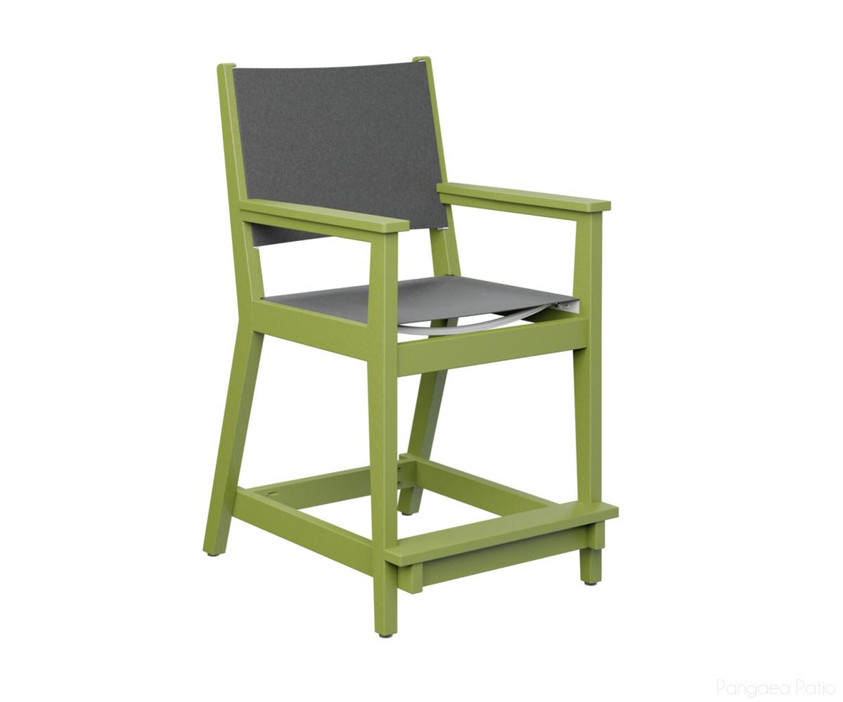 BGMHSCC2241KG-Berlin Gardens-Mayhew Sling Counter Arm Chair-Kiwi Green BG-Pangaea Patio