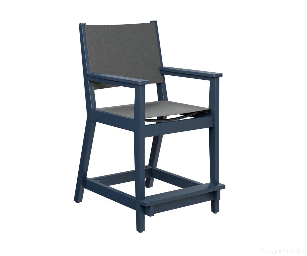 BGMHSCC2241NB-Berlin Gardens-Mayhew Sling Counter Arm Chair-Navy Blue BG-Pangaea Patio