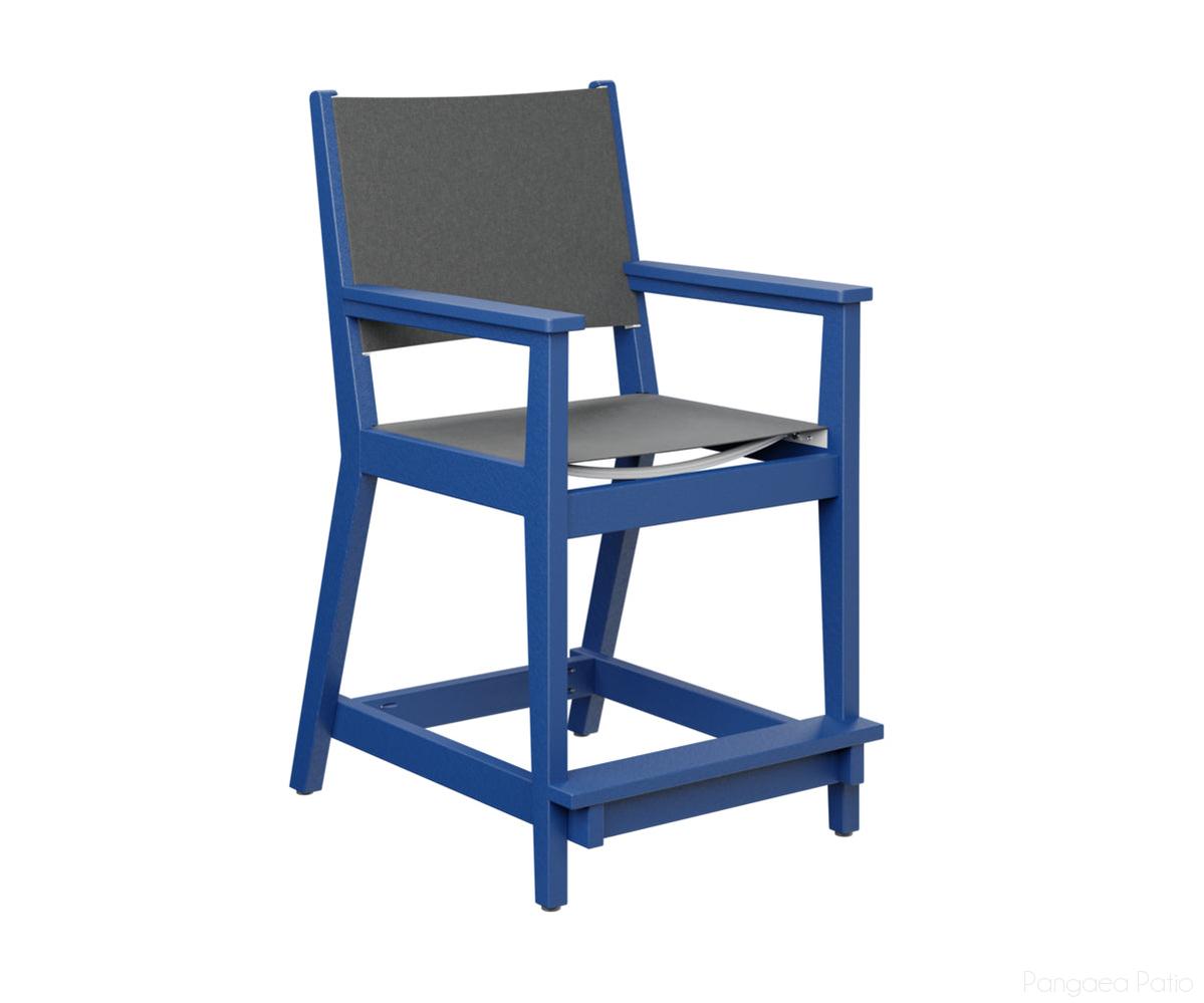 BGMHSCC2241PB-Berlin Gardens-Mayhew Sling Counter Arm Chair-Pacific Blue BG-Pangaea Patio