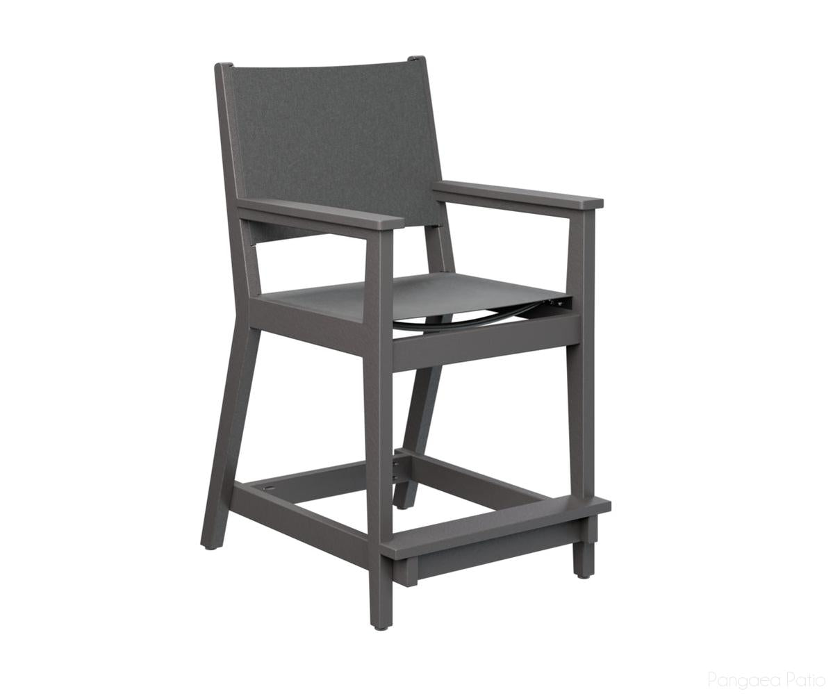 BGMHSCC2241SG-Berlin Gardens-Mayhew Sling Counter Arm Chair-Smoke Gray BG-Pangaea Patio