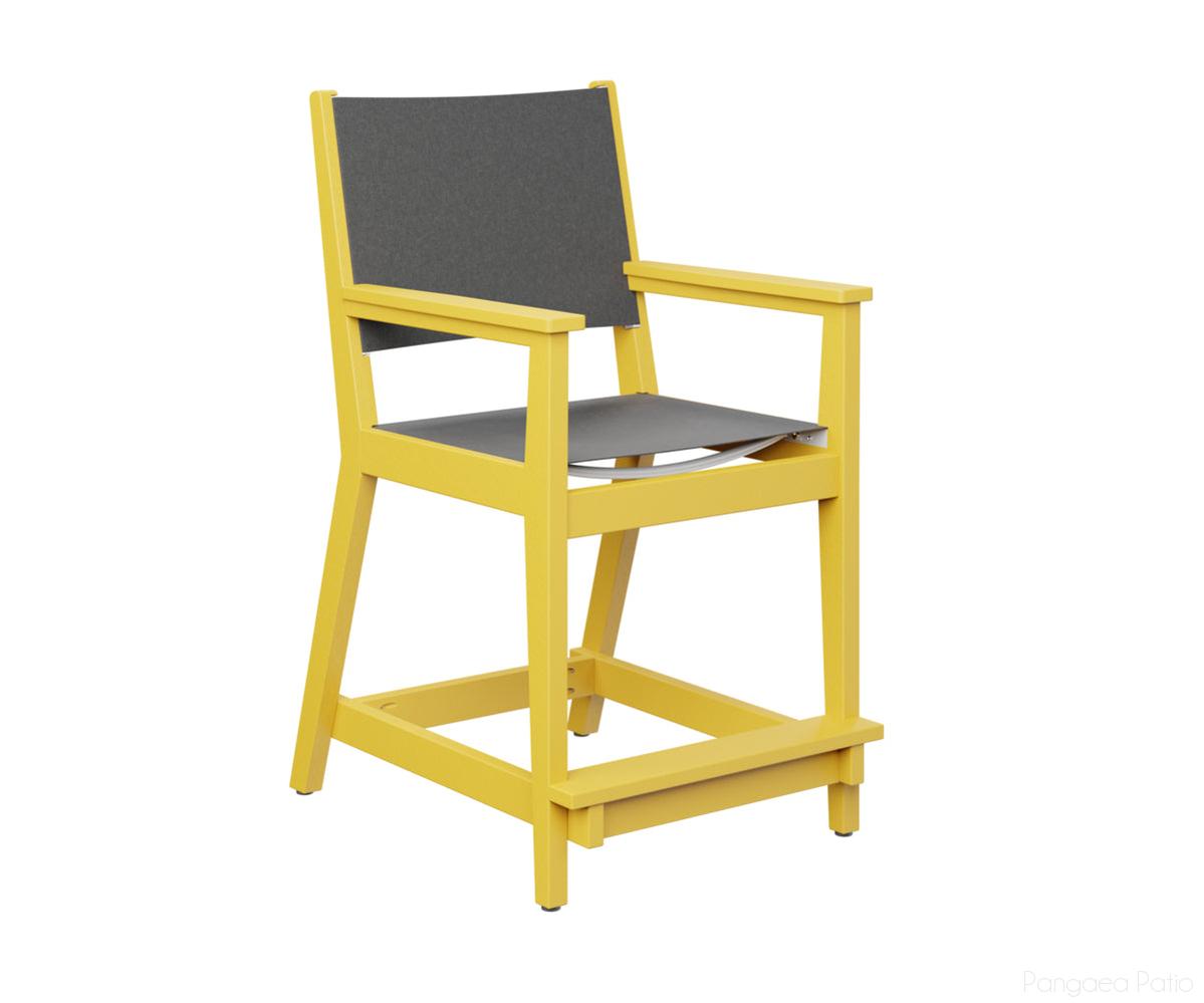 BGMHSCC2241SY-Berlin Gardens-Mayhew Sling Counter Arm Chair-Sunburst Yellow BG-Pangaea Patio