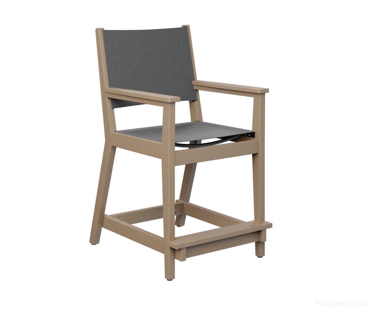 BGMHSCC2241WW-Berlin Gardens-Mayhew Sling Counter Arm Chair-Weatherwood BG-Pangaea Patio
