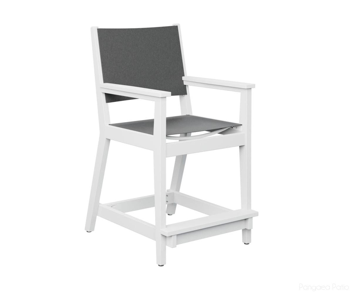 BGMHSCC2241W-Berlin Gardens-Mayhew Sling Counter Arm Chair-White BG-Pangaea Patio
