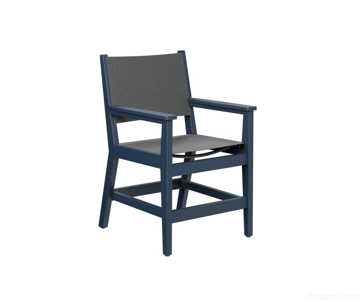 BGMHSDAC2236NB-Berlin Gardens-Mayhew Sling Dining Arm Chair-Navy Blue BG-Pangaea Patio