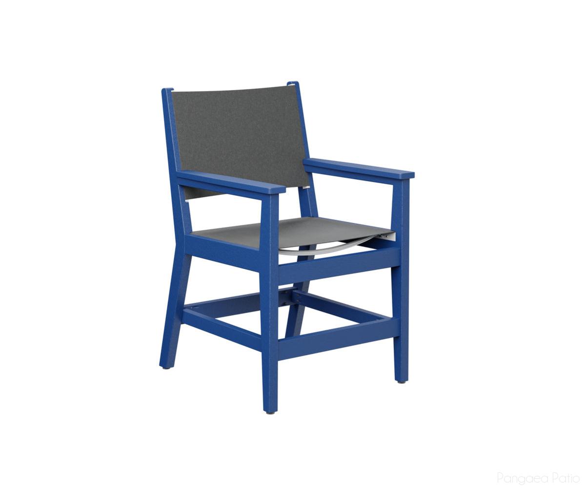 BGMHSDAC2236PB-Berlin Gardens-Mayhew Sling Dining Arm Chair-Pacific Blue BG-Pangaea Patio