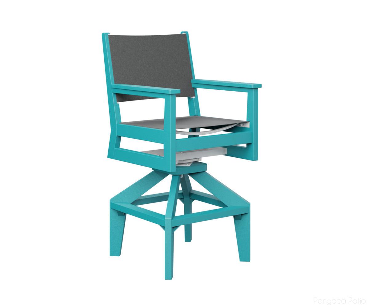 BGMHSSB2245AB-Berlin Gardens-Mayhew Sling Swivel Bar Chair-Aruba Blue BG-Pangaea Patio