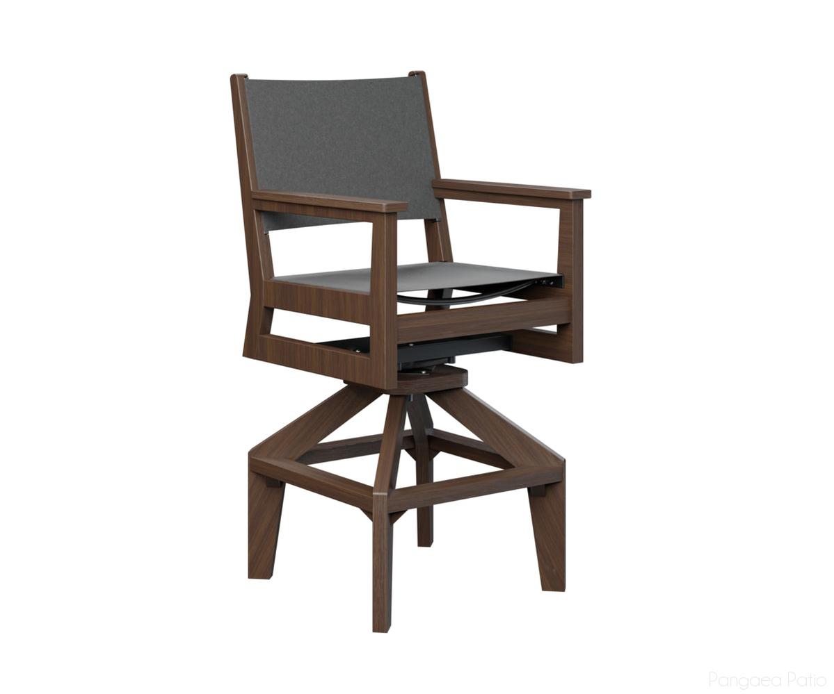 BGMHSSB2245BW-Berlin Gardens-Mayhew Sling Swivel Bar Chair-Brazilian Walnut BG-Pangaea Patio