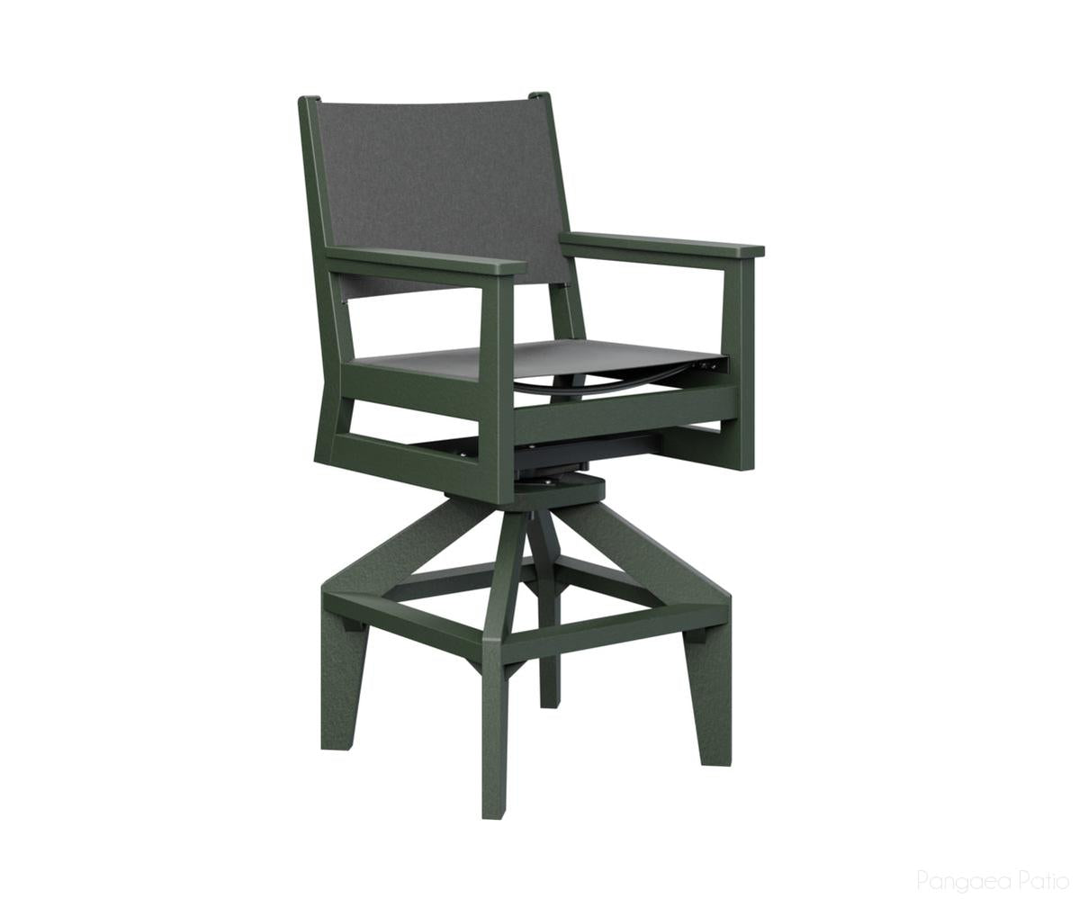 BGMHSSB2245G-Berlin Gardens-Mayhew Sling Swivel Bar Chair-Green BG-Pangaea Patio