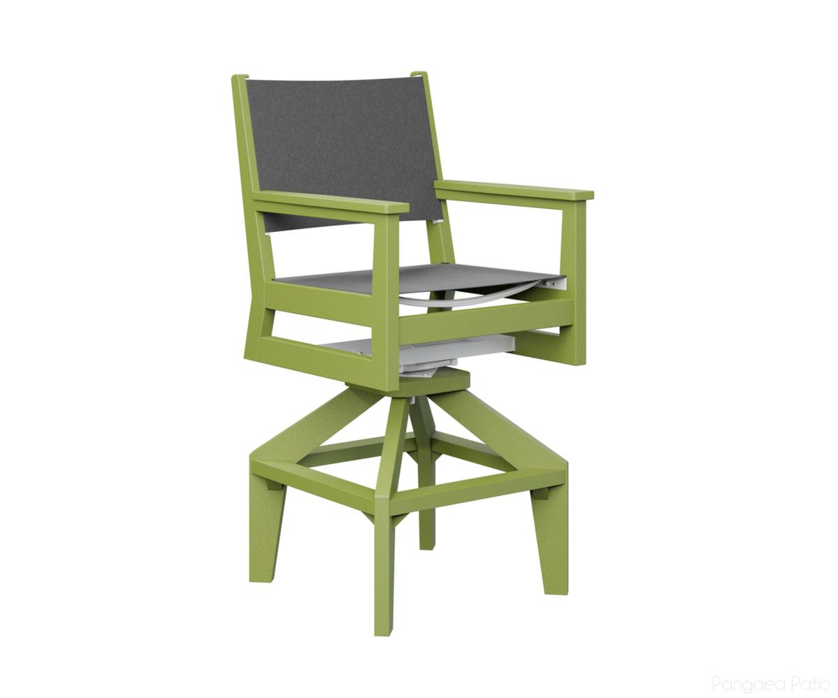 BGMHSSB2245KG-Berlin Gardens-Mayhew Sling Swivel Bar Chair-Kiwi Green BG-Pangaea Patio