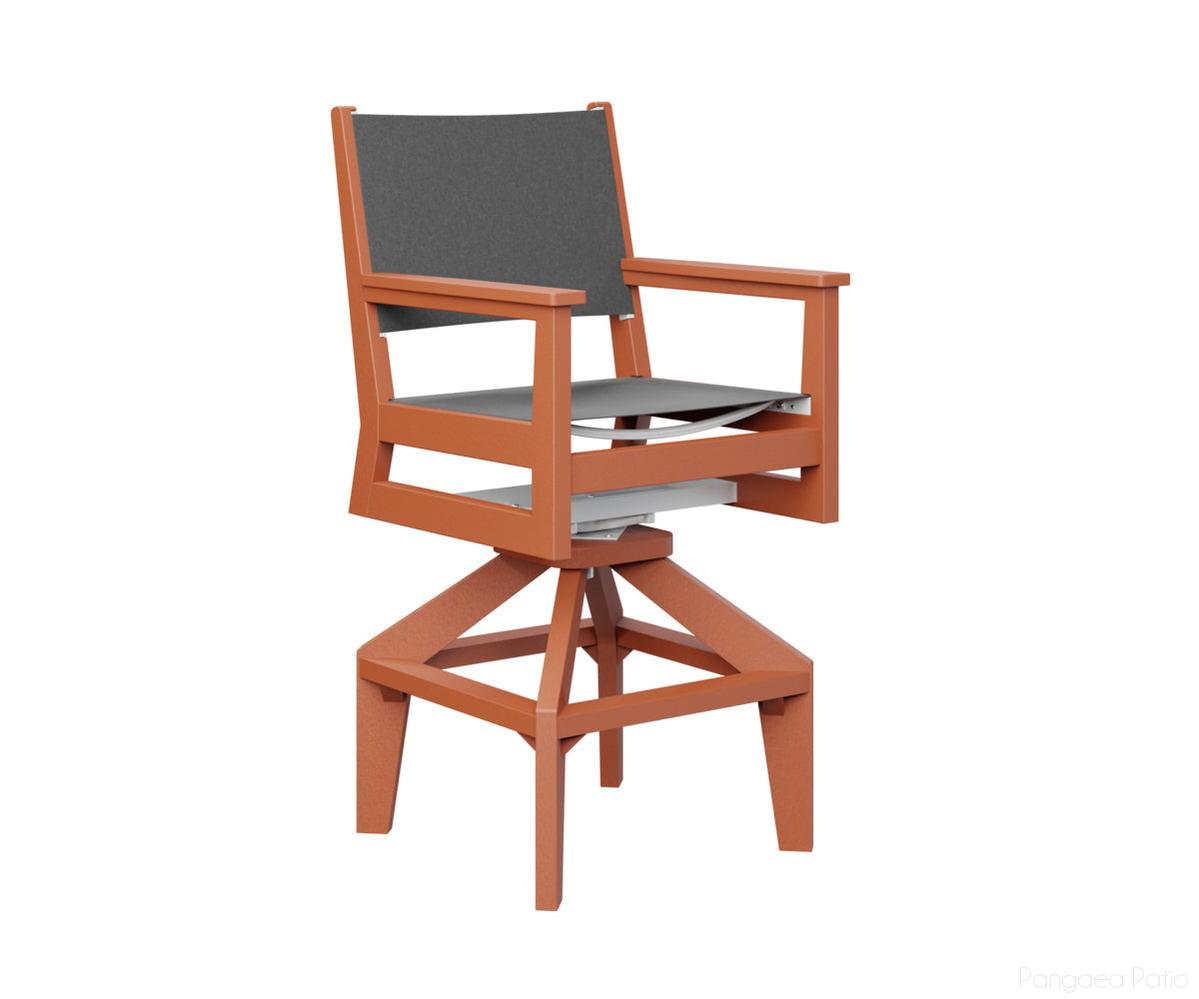 BGMHSSB2245MO-Berlin Gardens-Mayhew Sling Swivel Bar Chair-Mango Orange BG-Pangaea Patio