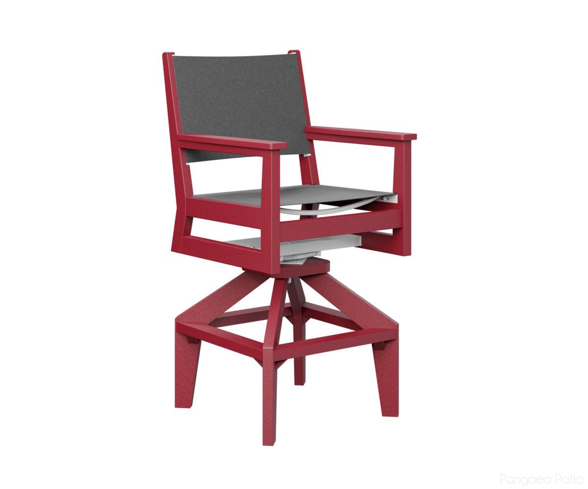 BGMHSSB2245SR-Berlin Gardens-Mayhew Sling Swivel Bar Chair-Scarlet Red BG-Pangaea Patio