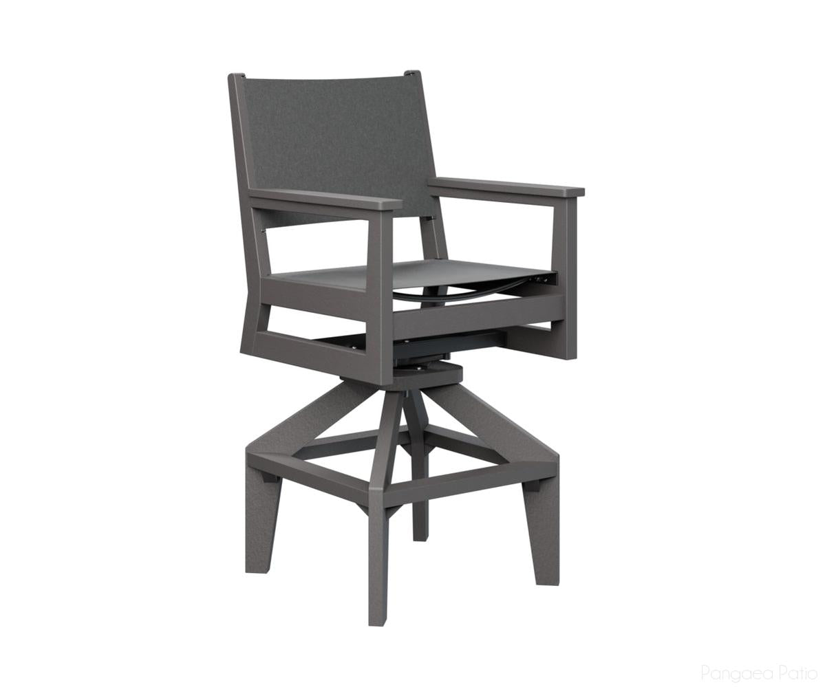 BGMHSSB2245SG-Berlin Gardens-Mayhew Sling Swivel Bar Chair-Smoke Gray BG-Pangaea Patio
