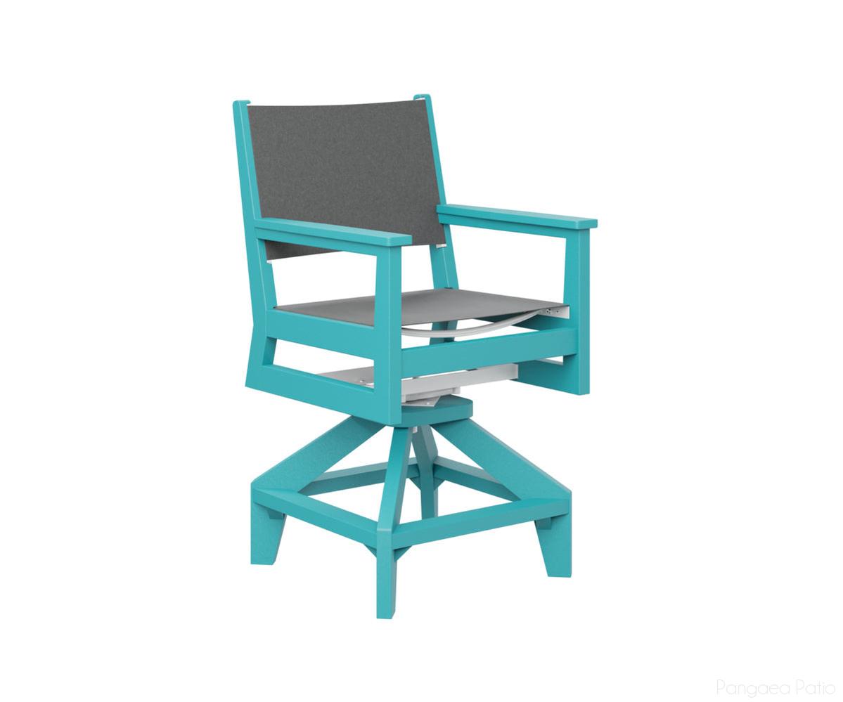 BGMHSSC2241AB-Berlin Gardens-Mayhew Sling Swivel Counter Chair-Aruba Blue BG-Pangaea Patio