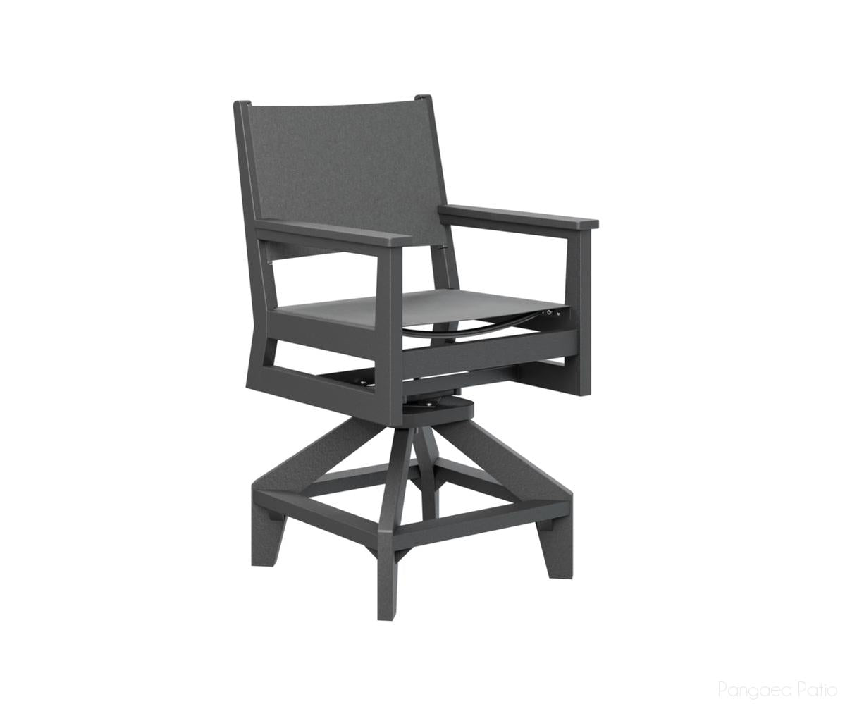 BGMHSSC2241B-Berlin Gardens-Mayhew Sling Swivel Counter Chair-Black BG-Pangaea Patio