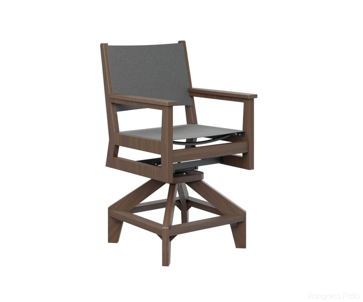 BGMHSSC2241BW-Berlin Gardens-Mayhew Sling Swivel Counter Chair-Brazilian Walnut BG-Pangaea Patio