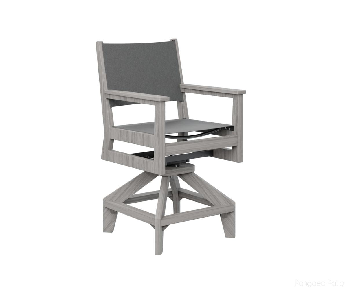 BGMHSSC2241DG-Berlin Gardens-Mayhew Sling Swivel Counter Chair-Driftwood Gray BG-Pangaea Patio
