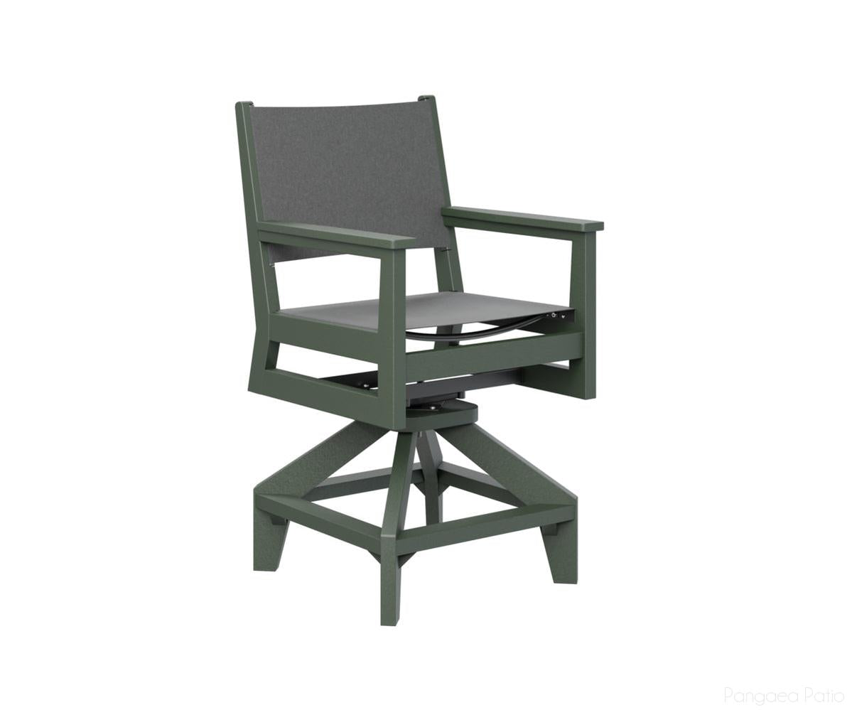 BGMHSSC2241G-Berlin Gardens-Mayhew Sling Swivel Counter Chair-Green BG-Pangaea Patio
