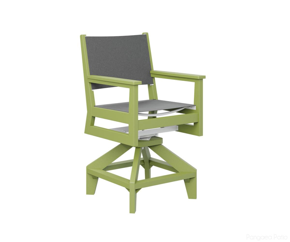 BGMHSSC2241KG-Berlin Gardens-Mayhew Sling Swivel Counter Chair-Kiwi Green BG-Pangaea Patio