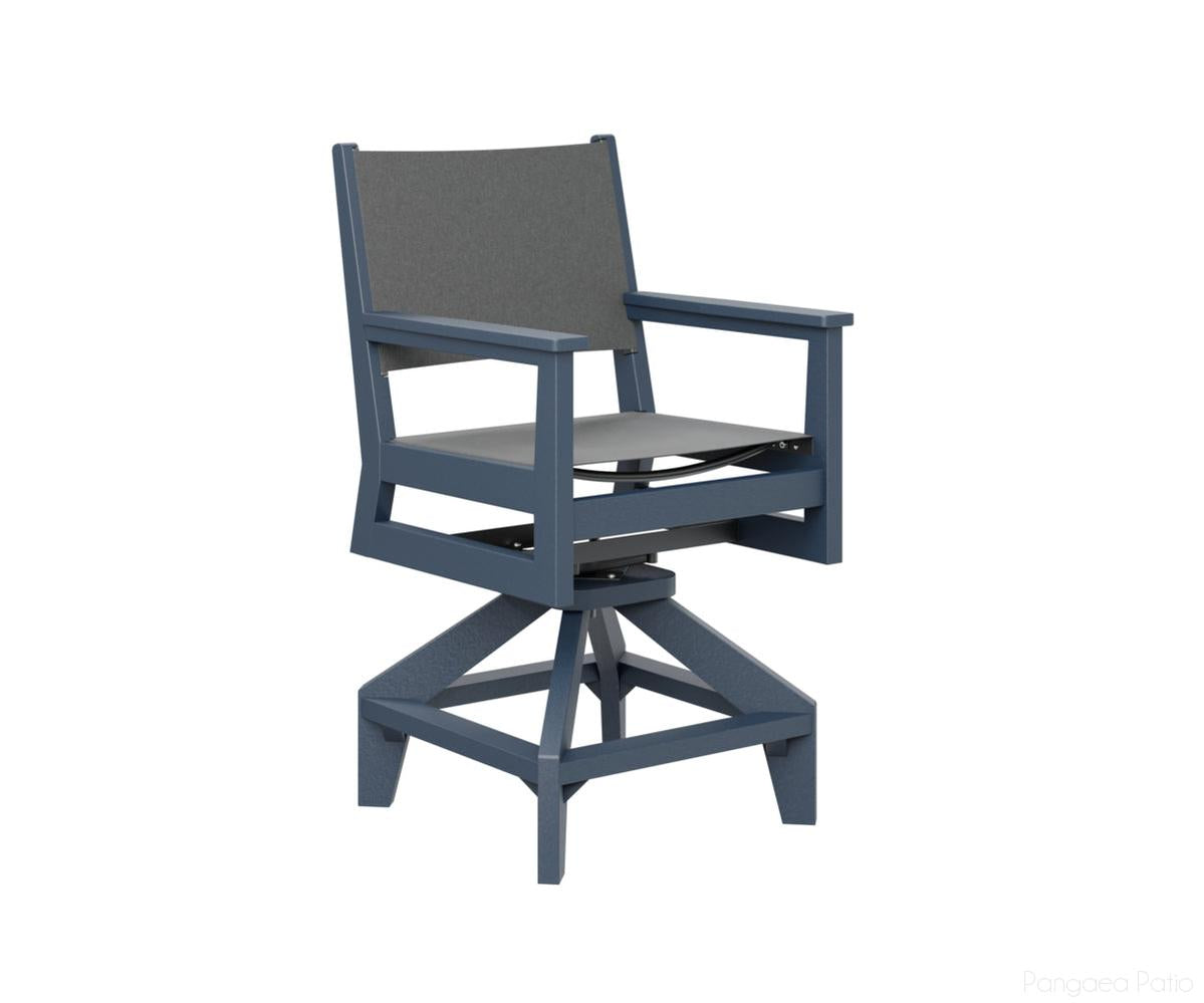 BGMHSSC2241NB-Berlin Gardens-Mayhew Sling Swivel Counter Chair-Navy Blue BG-Pangaea Patio