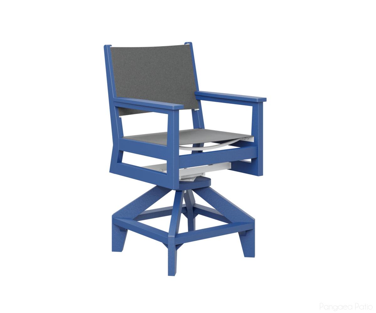 BGMHSSC2241PB-Berlin Gardens-Mayhew Sling Swivel Counter Chair-Pacific Blue BG-Pangaea Patio
