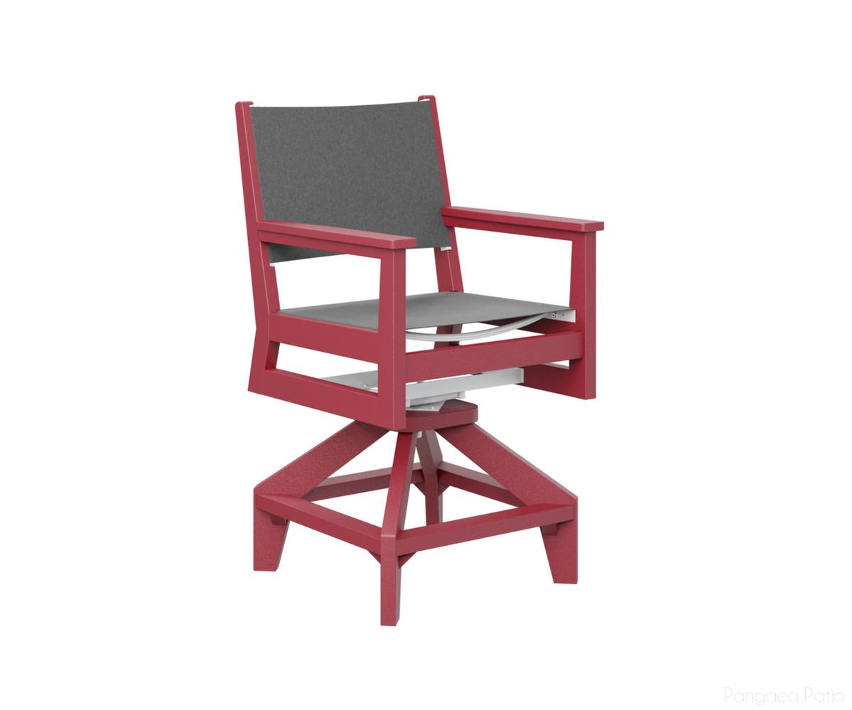 BGMHSSC2241SR-Berlin Gardens-Mayhew Sling Swivel Counter Chair-Scarlet Red BG-Pangaea Patio