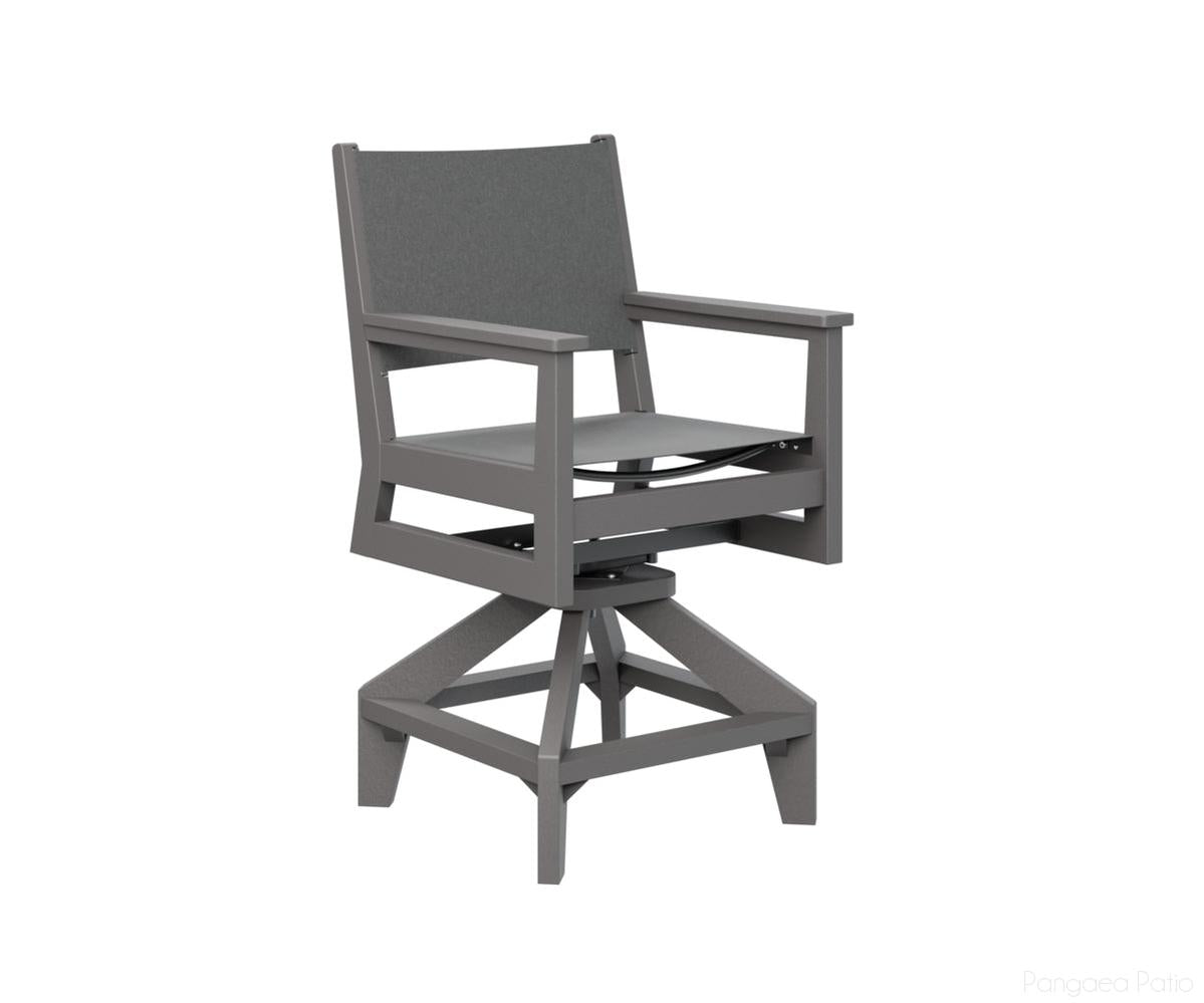 BGMHSSC2241SG-Berlin Gardens-Mayhew Sling Swivel Counter Chair-Smoke Gray BG-Pangaea Patio